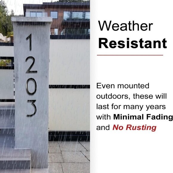 6 Inch Floating Mount Shadow House Address Number For Outside or Inside Number 0 - Picture 5 of 7
